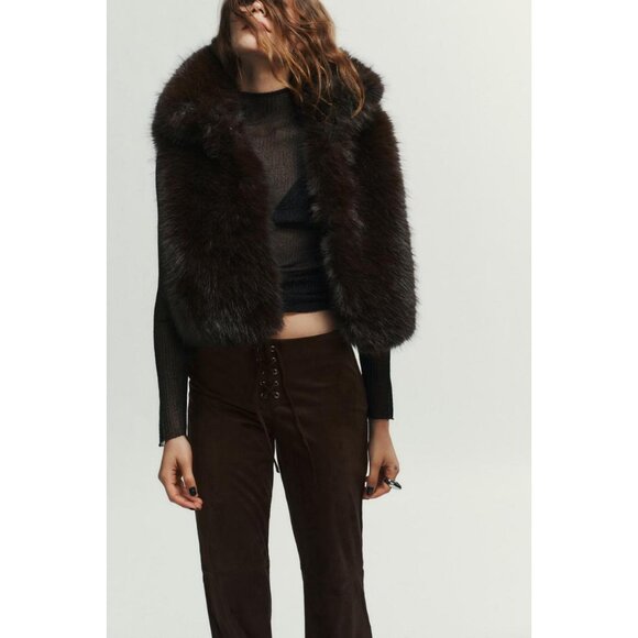 ZARA FAUX FUR VEST - Picture 1 of 8